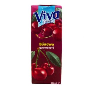 Viva Juice Sour Cherry Fruit Drink 250ml Greek Bazaar